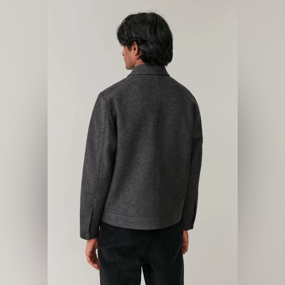 COS Boiled Wool Jacket, Grey, Small - Picture 2 of 10